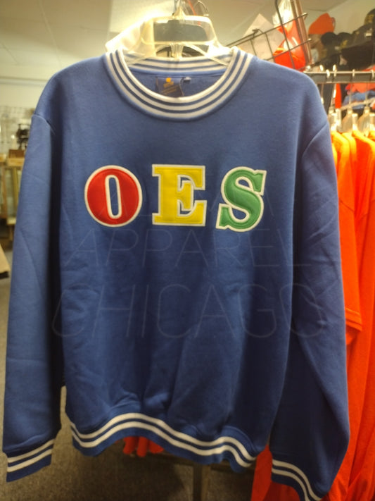 OES Blue Sweatshirt with Striped collar