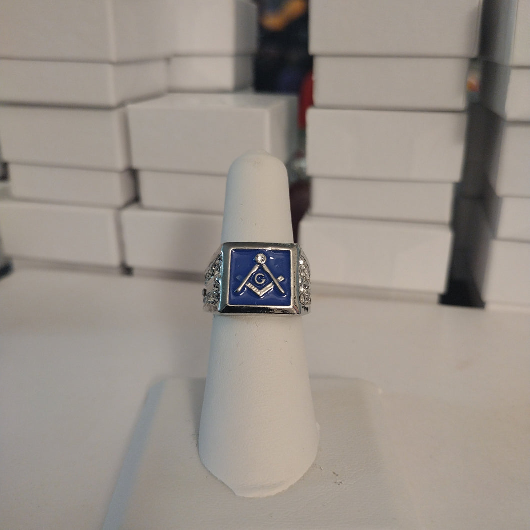 Blue Signet Masonic Ring