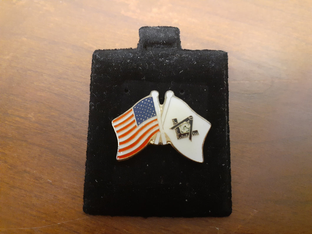 American and Masonic Flag Lapel Pin